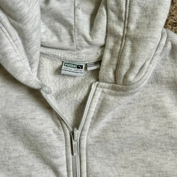 PUMA Girls' Gray Zip Up Hoodie I Size M - Picture 5 of 5